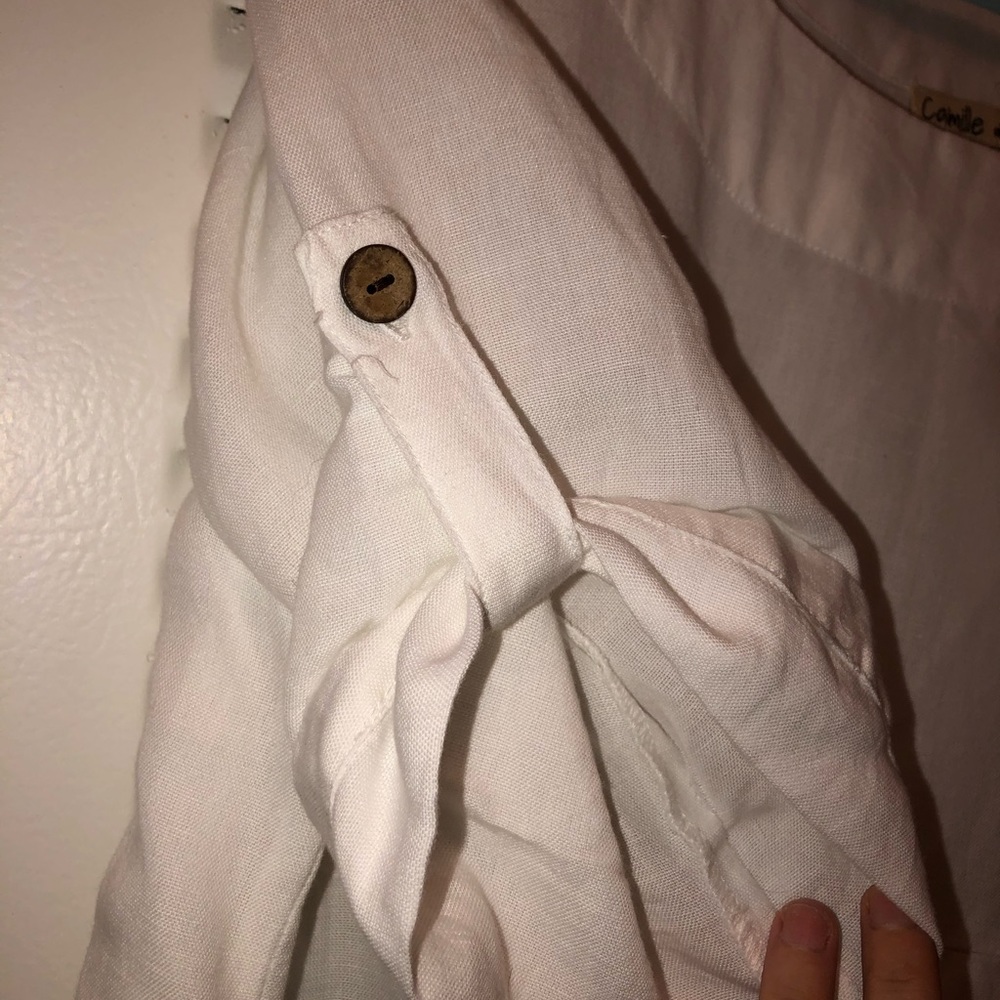 White Linen Oversized Dress
